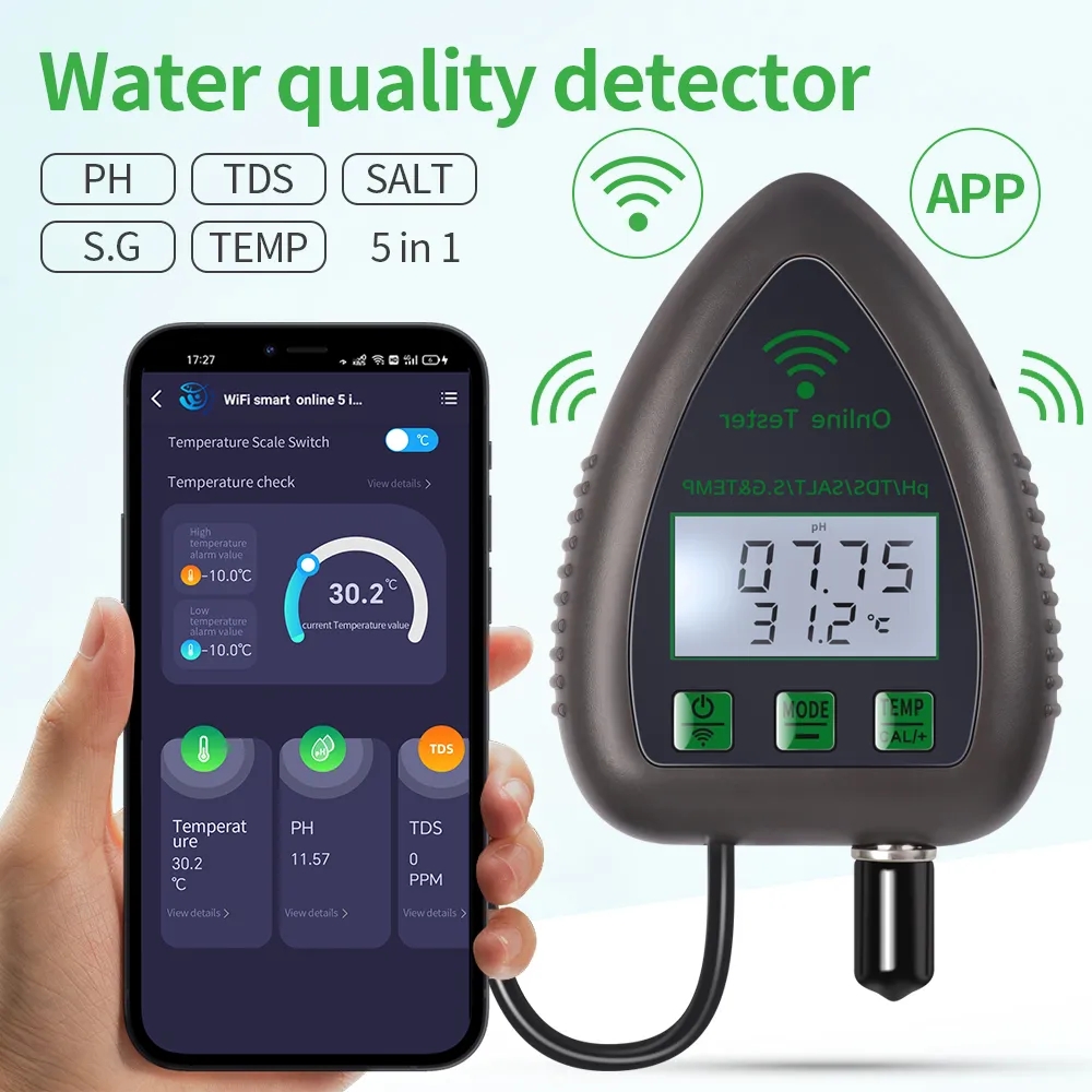 Ec Meter Digital - Tuya WiFi 5 in1 Water Quality