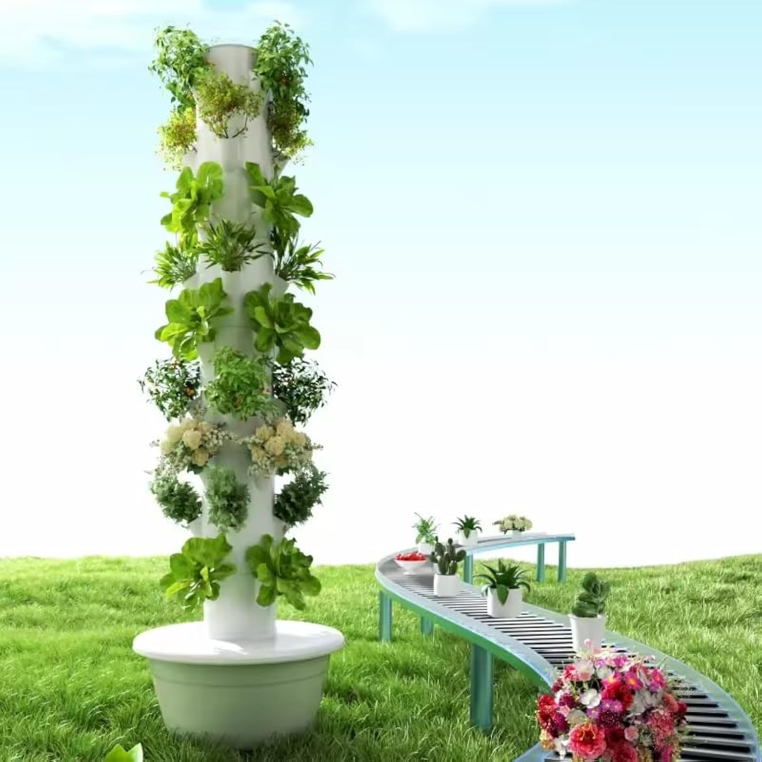 Hydroponic Tower Planter - Vertical Hydroponic Grow Tower Aeroponic Tower