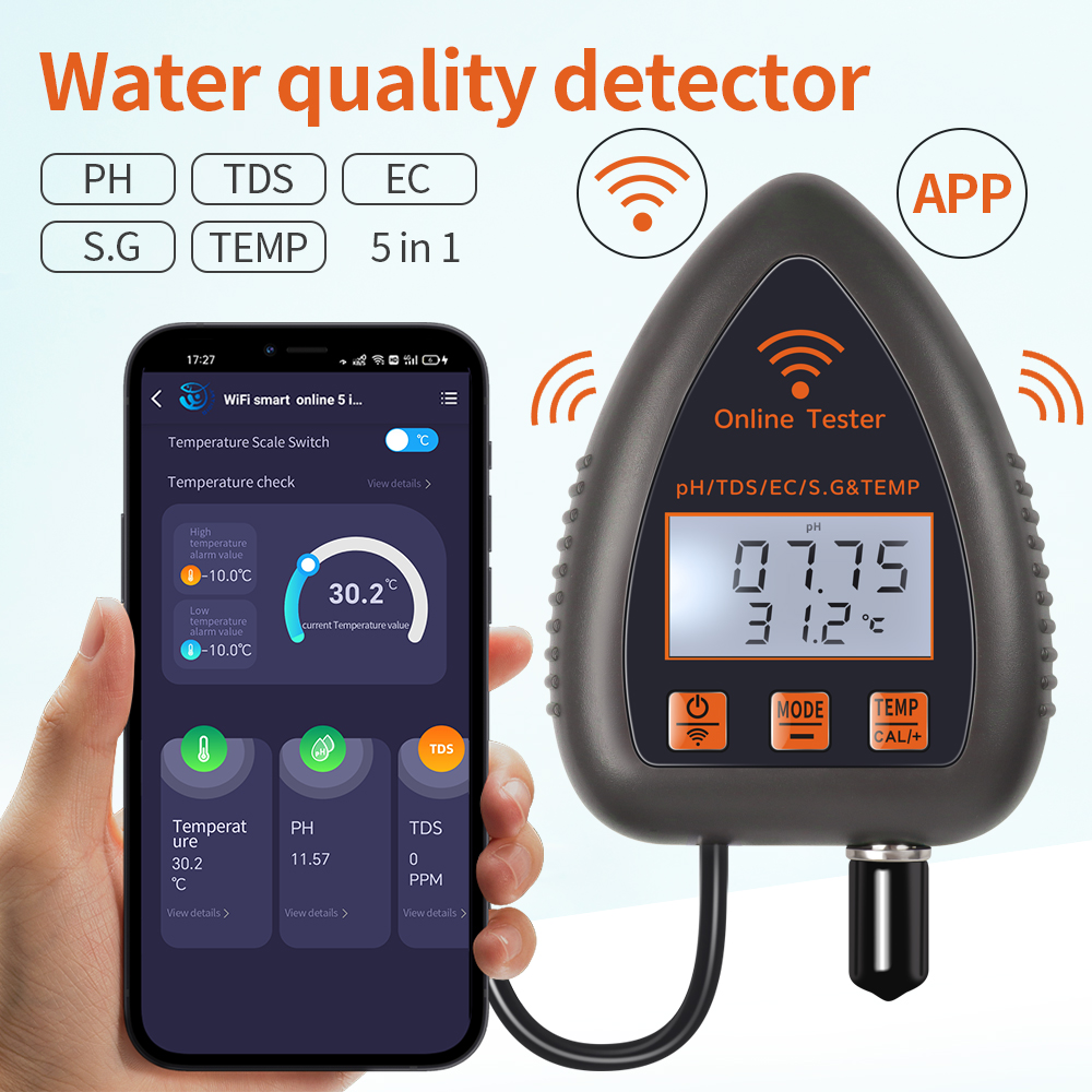 Tuya WiFi 5 in 1 TDS/EC/SALT/S - Ec Meter Digital recension och pris