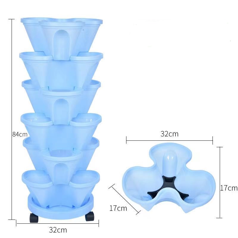 Stackable Plastic Strawberry V - Hydroponic Tower Planter recension och pris