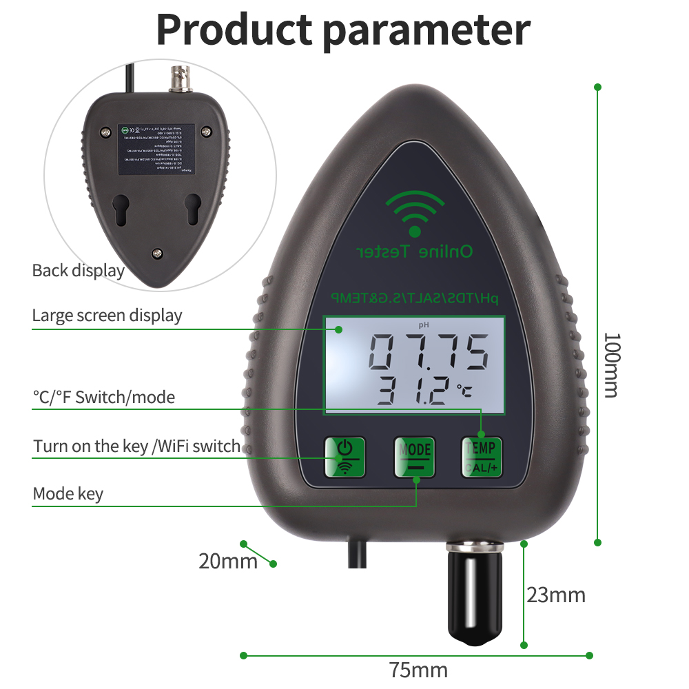 Tuya WiFi 5 in1 Water Quality  - Ec Meter Digital recension och pris