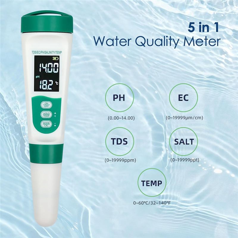 AT02-5 In1 Digital PH Meter Hi - Ec Meter Digital recension och pris