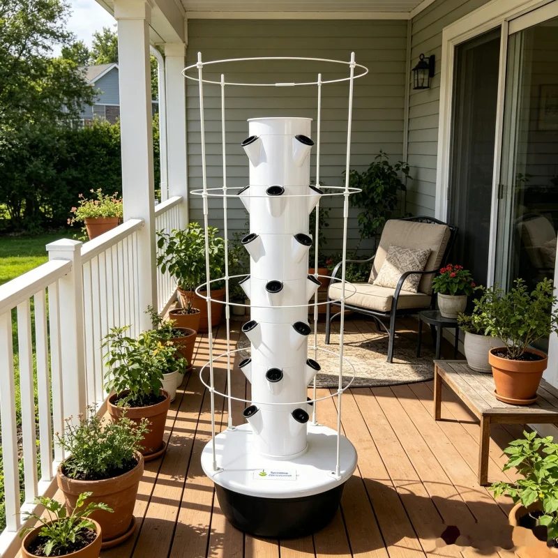 9 Layer Hydroponic Tower Garde - Hydroponic Tower Planter recension och pris